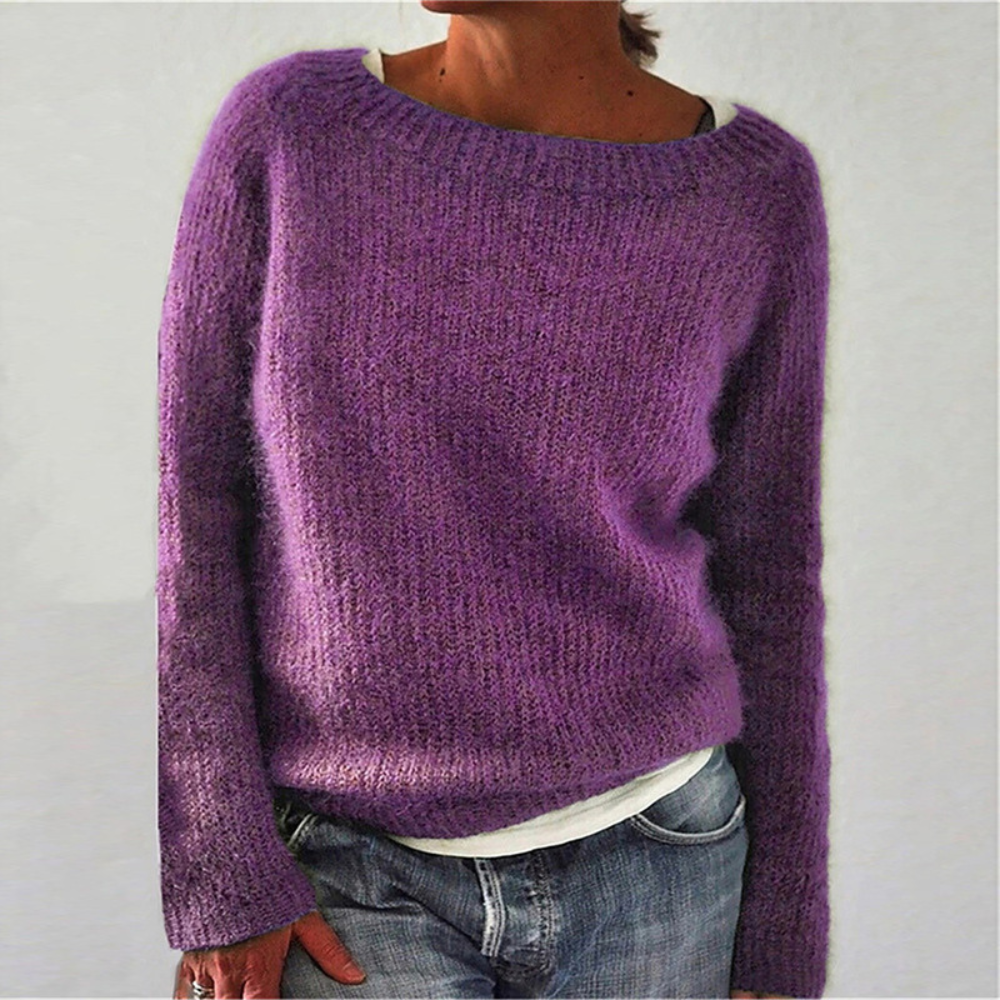 Round Neck Short Fashion Plain Sweater