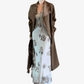 REINAREA New Spring Summer Retro Long Linen Mesh Print 2-Piece Dress