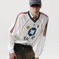 REINAREA American Retro Color Block Jersey  Men's Sports Long Sleeve T-Shirt