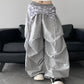 REINAREA New Spring Summer Women's American Y2K Paratrooper Pants  Street Dance Wide-Leg Trousers