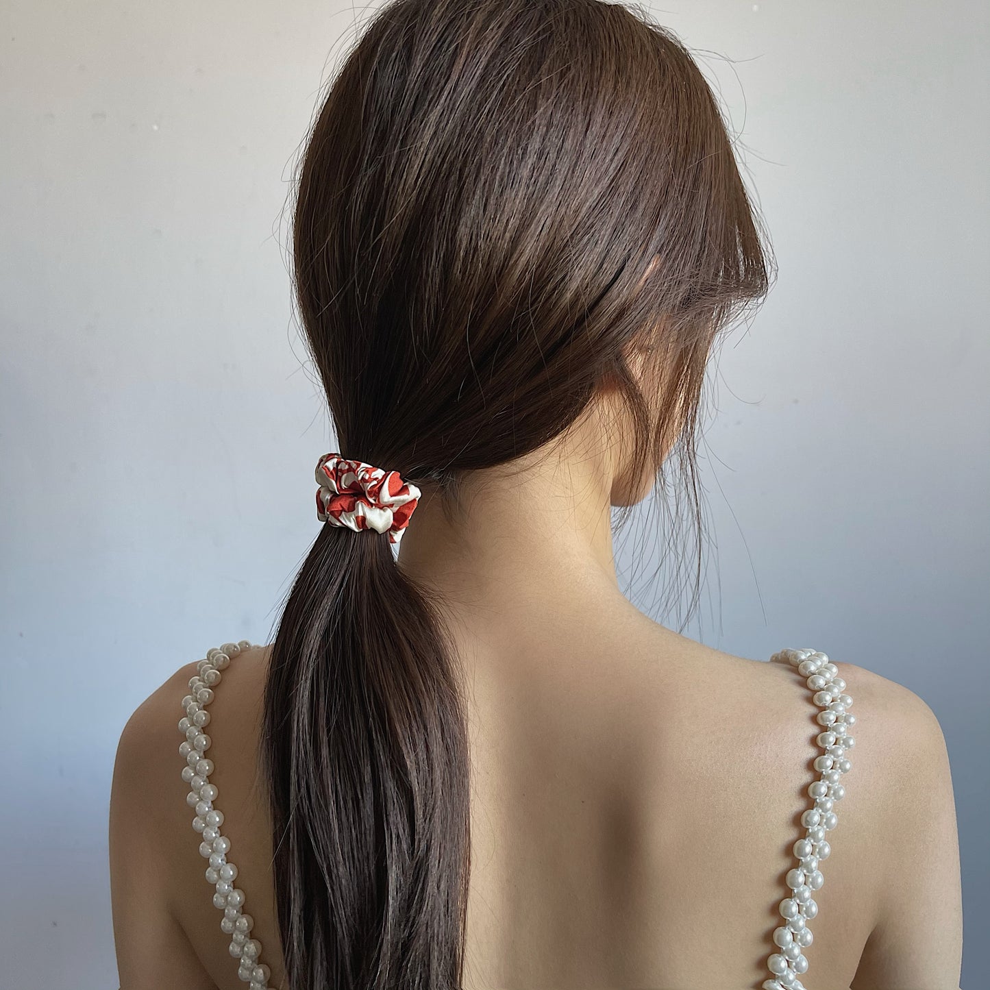 REINAREA Women’s Red Polka Dot Silk Mulberry Silk Scrunchie - French Retro Hair Tie