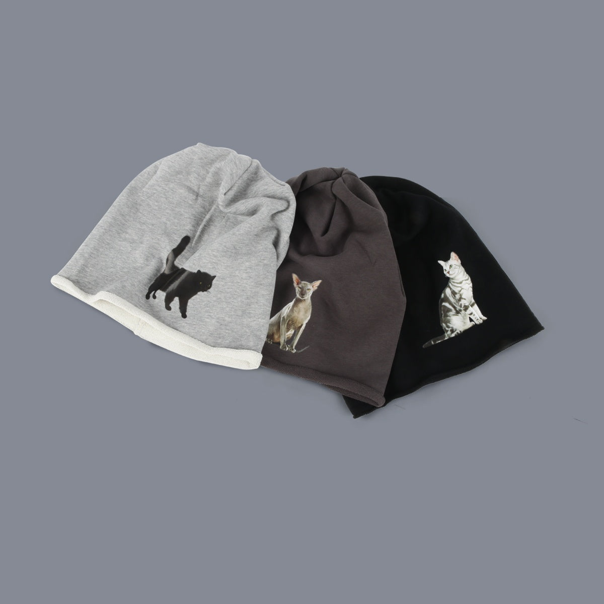 REINAREA Women’s Japanese-Style Animal-Patterned Cuffed Stretch Slouchy Beanie - Face-Slimming Balaclava