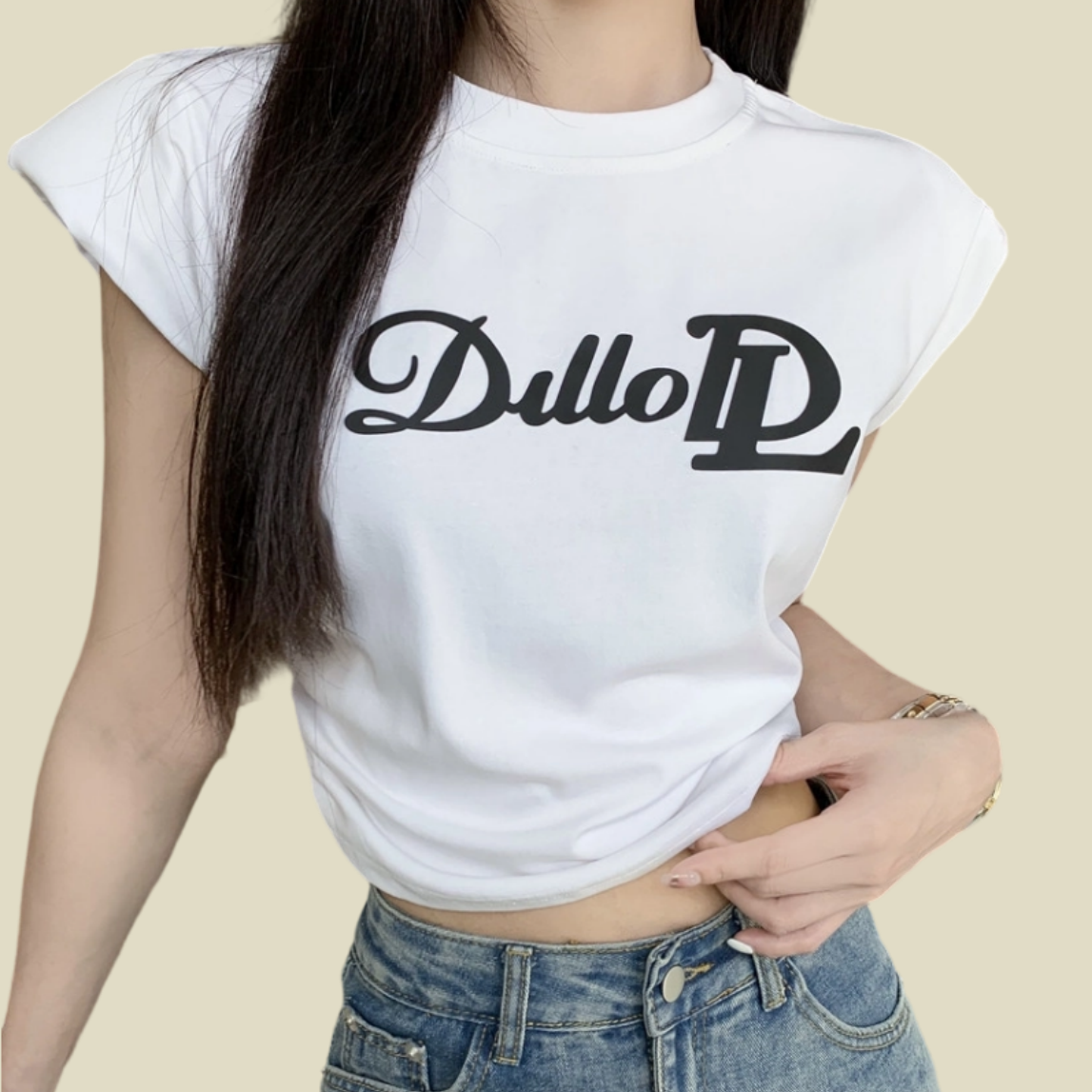 REINAREA New Spring & Summer Letter Print Crop Top Women Sleeveless Shoulder Padded Tank Vest