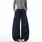 REINAREA Unisex Winter American Star Embroidered Loose Wide Leg Sweatpants
