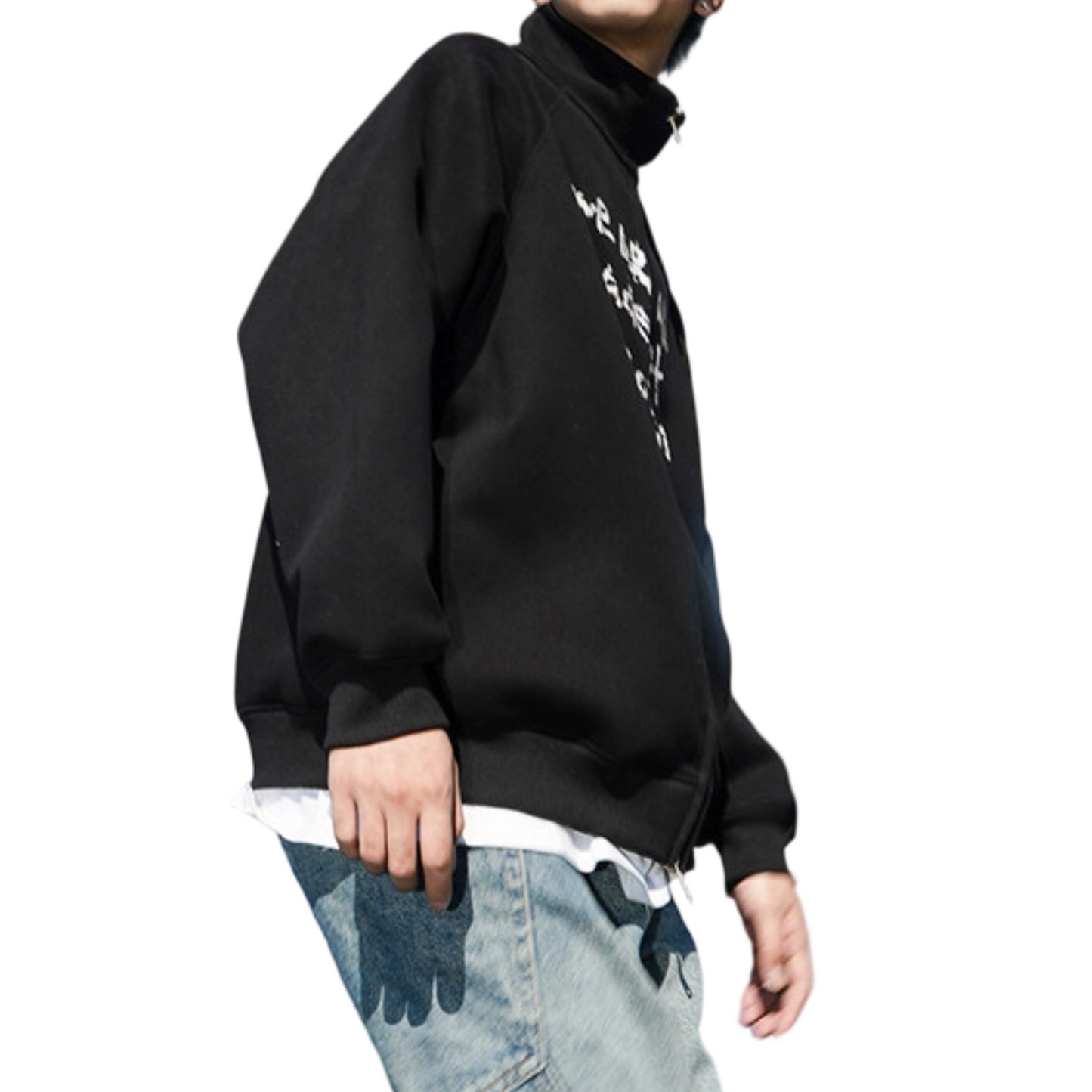 REINAREA New Spring Summer Couples' Stand Collar Zip-up Hoodless Sweatshirt Jacket