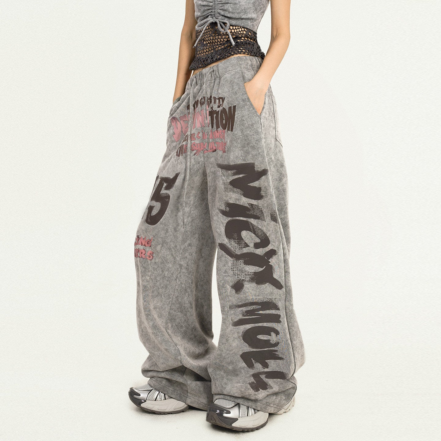 REINAREA New Spring Summer Y2K Street Loose Wide-Leg Pants Women's Casual Sweatpants