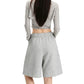 REINAREA | Oversized Baggy Sweat Shorts | Inside Out Irregular Pockets Knee Length Hip Hop Streetwear Shorts