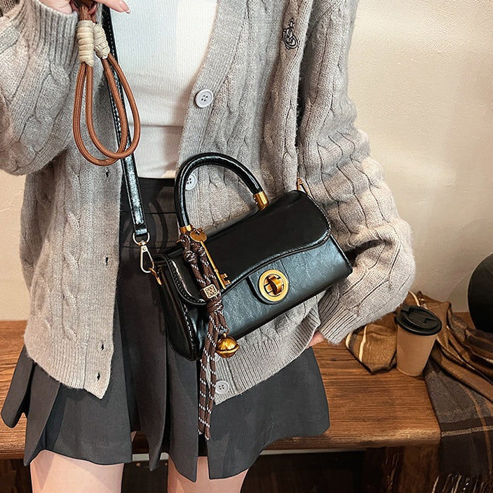 REINAREA Women's Vintage Leather Bag Stylish Crossbody Top Handle Square Bag