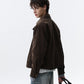 REINAREA Vintage Suede Collar Jacket Men's Short Casual Outerwear