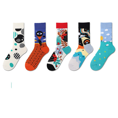 REINAREA Unisex Original & Personalized Mid-Calf Socks Versatile 100% Cotton Socks【064】