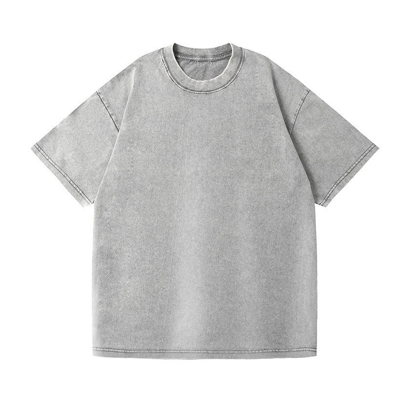 REINAREA Washed & Vintage Heavyweight 230g Cotton T-Shirt Loose Oversized Garment Washed Tee【096】