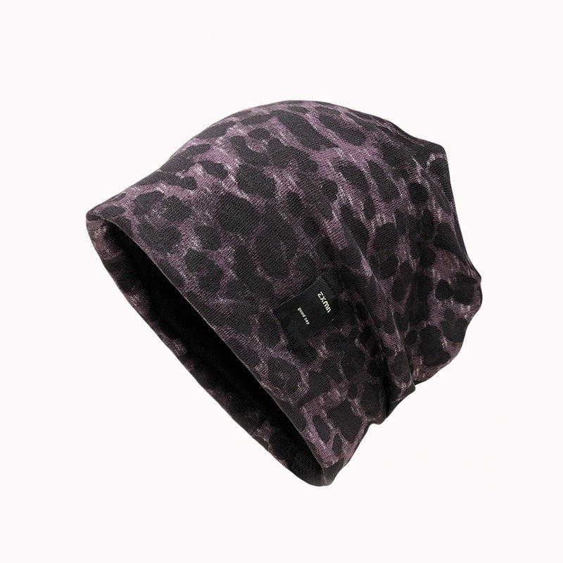 REINAREA Women’s Fashion Knitted Cotton Beanie Slouchy Hat - Leopard Print Winter & Autumn Cold Hat