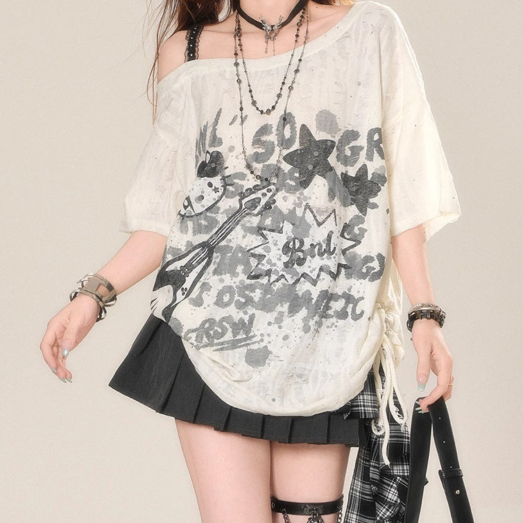 REINAREA New Spring Summer Women's Off Shoulder T-Shirt Short Sleeve Crop Top