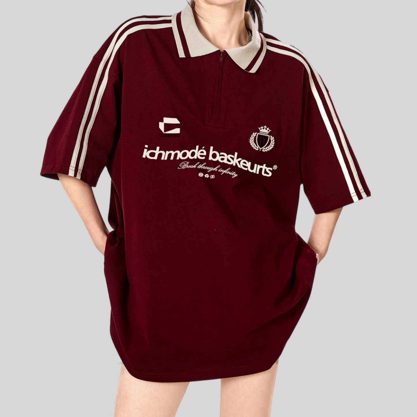 REINAREA New Spring & Summer Women's American Style Polo Shirt, Loose Sports Short Sleeve Top