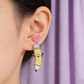 REINAREA Valentine's Day Heart Earrings Cute & Adorable Smiley Face Pencil Shaped Jewelry【106】