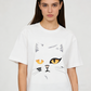 REINAREA Couples' Cat-Print Loose Cotton Short-Sleeve T-Shirt for Men & Women