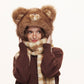 REINAREA  Women's Bear Ear Plush 3-Piece Set Winter Warm Hat Scarf Gloves Combo