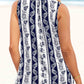 Breezy Navy Print Scoop Neck Swimwear