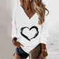 Valentine's Heart Print Drop Shoulder Tee