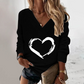 Valentine's Heart Print Drop Shoulder Tee