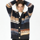 REINAREA Loose Striped Knitted Cardigan Women Casual Knit Sweater