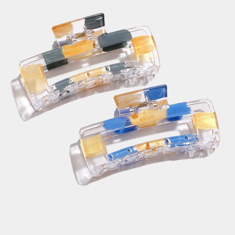 REINAREA Colorful Painted Claw Clip Minimalist Bun Jaw Clip Square Hair Accessory【103】