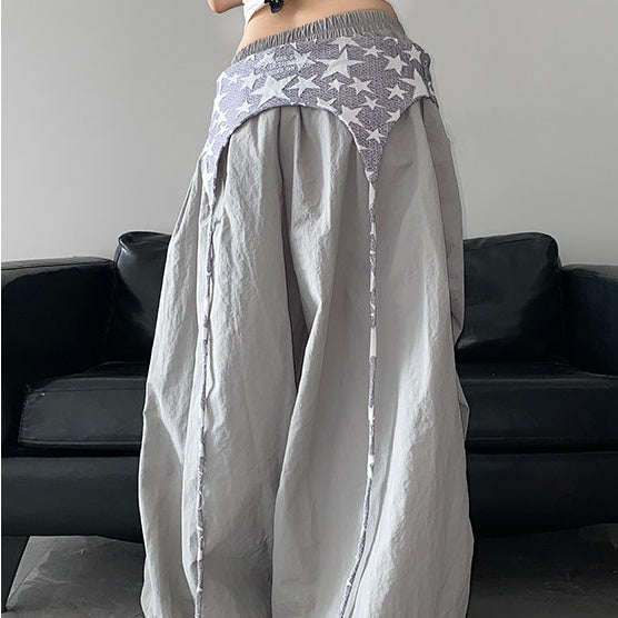 REINAREA New Spring Summer Women's American Y2K Paratrooper Pants  Street Dance Wide-Leg Trousers