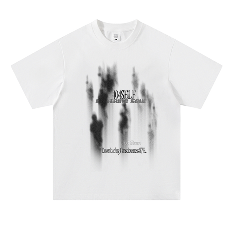 REINAREA Unisex American Retro Printed Heavyweight Cotton Short-Sleeve T-Shirt Couple’s Half-Sleeve Top