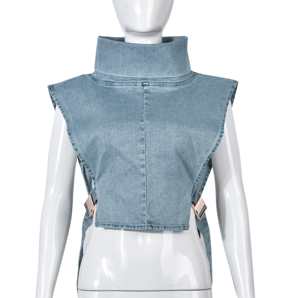 Fashion Denim Crop Vest