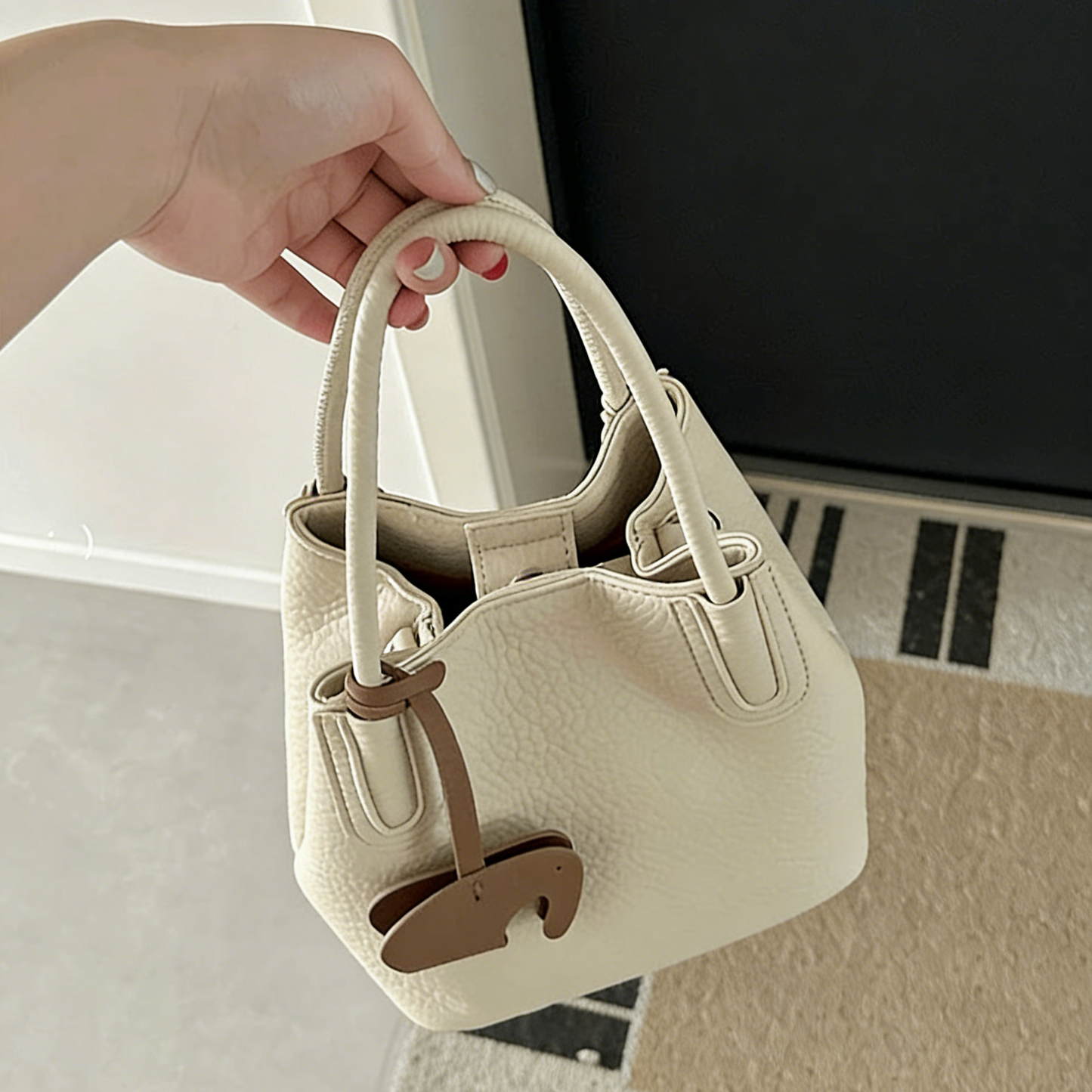 REINAREA Korean Style Commuter Bag - Bucket Mini Tote Shoulder Crossbody Handbag