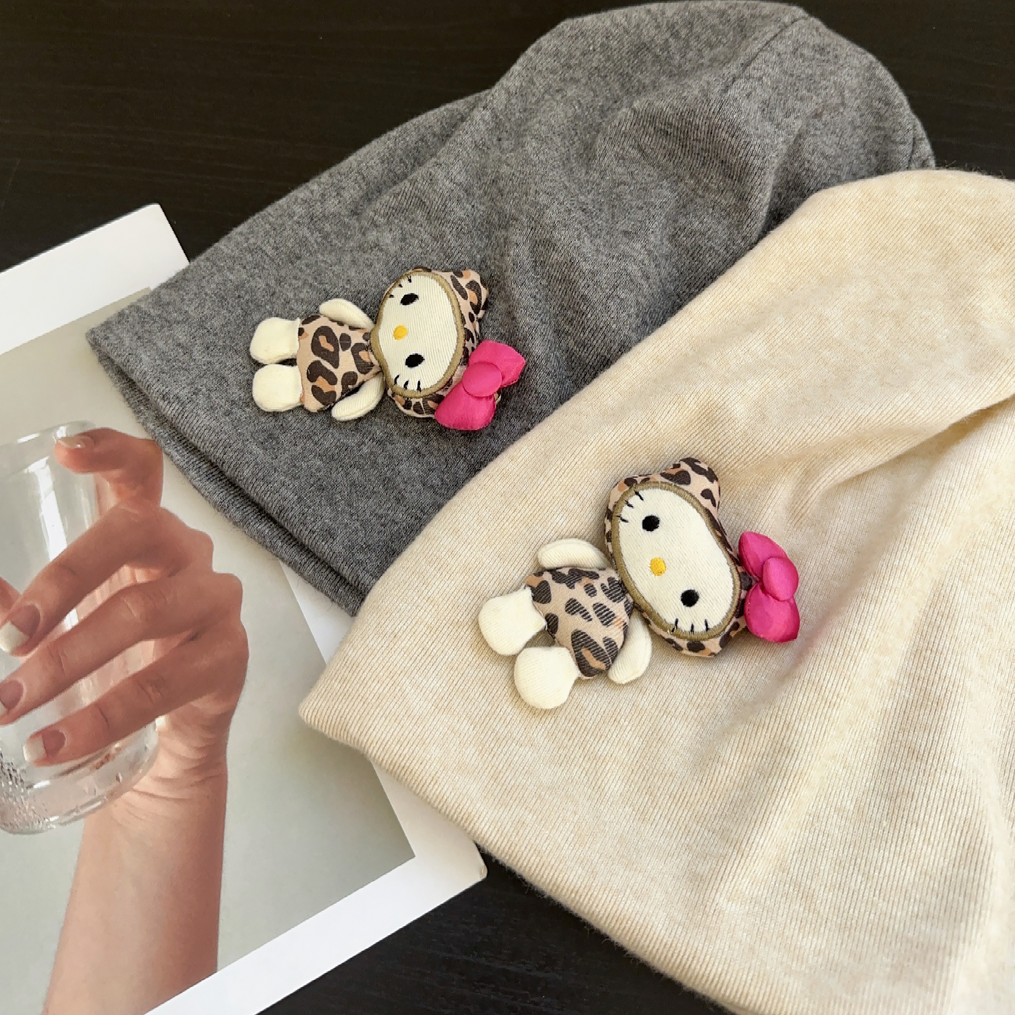 REINAREA Women’s Cute Kitty Cat Balaclava Beanie - Versatile Face-Slimming Slouchy Hat