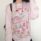 REINAREA New Spring Summer Fun Graffiti Print T-Shirt - Long Sleeve Casual Top