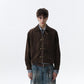 REINAREA Vintage Suede Collar Jacket Men's Short Casual Outerwear