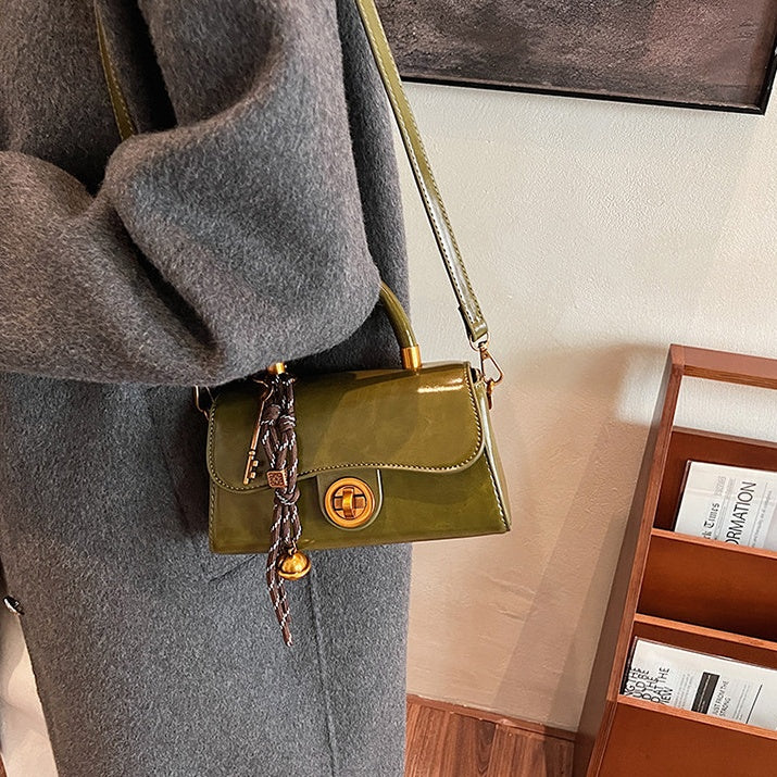 REINAREA Women's Vintage Leather Bag Stylish Crossbody Top Handle Square Bag