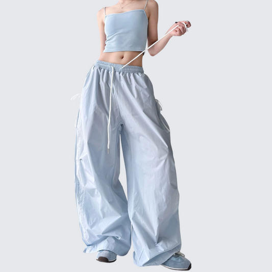 REINAREA New Spring Summer Bow Cargo Pants Women Casual Sport Quick-Dry Wide Leg Pants