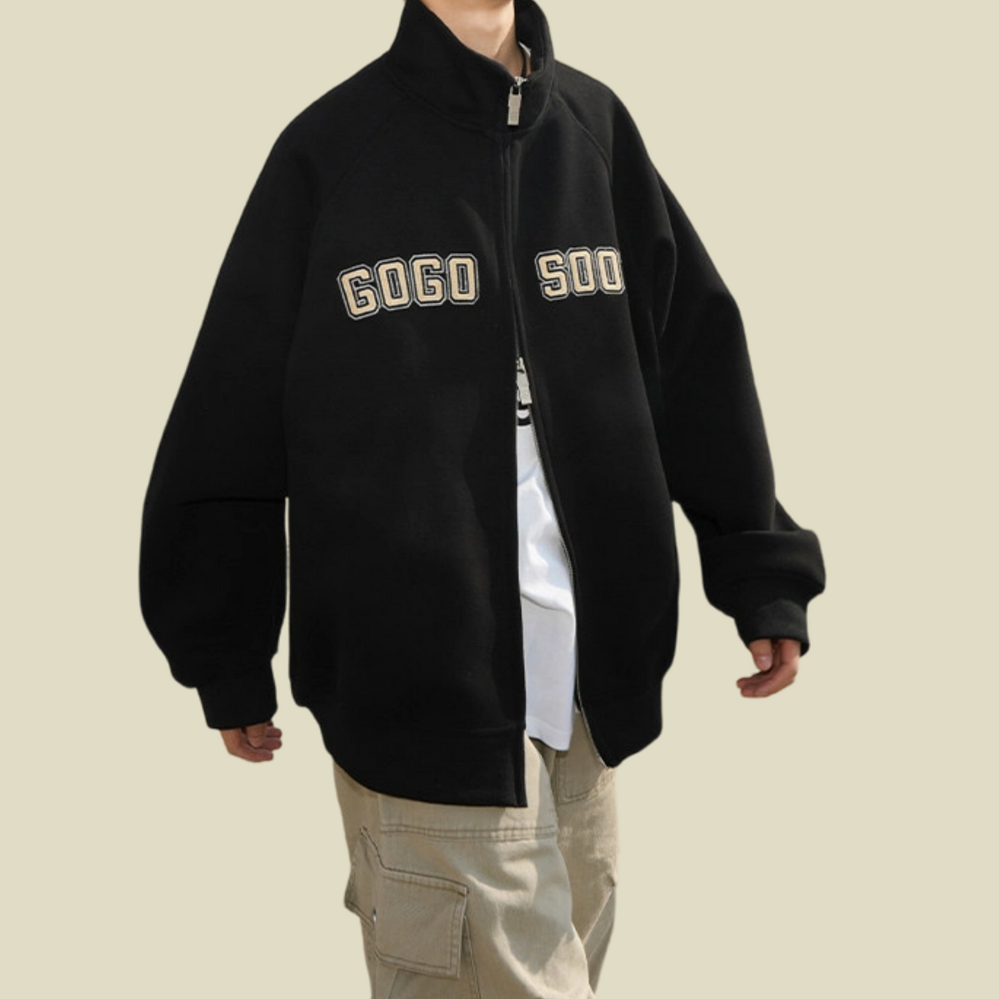 REINAREA  New Spring Summer Stand Collar Cardigan Men's 400g Sweatshirt Jacket