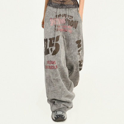 REINAREA New Spring Summer Y2K Street Loose Wide-Leg Pants Women's Music Festival Apparel Sweatpants