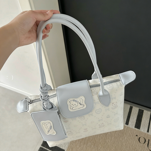 REINAREA Cute Cat Tote Bag Large Capacity Korean Style College Shoulder Bag