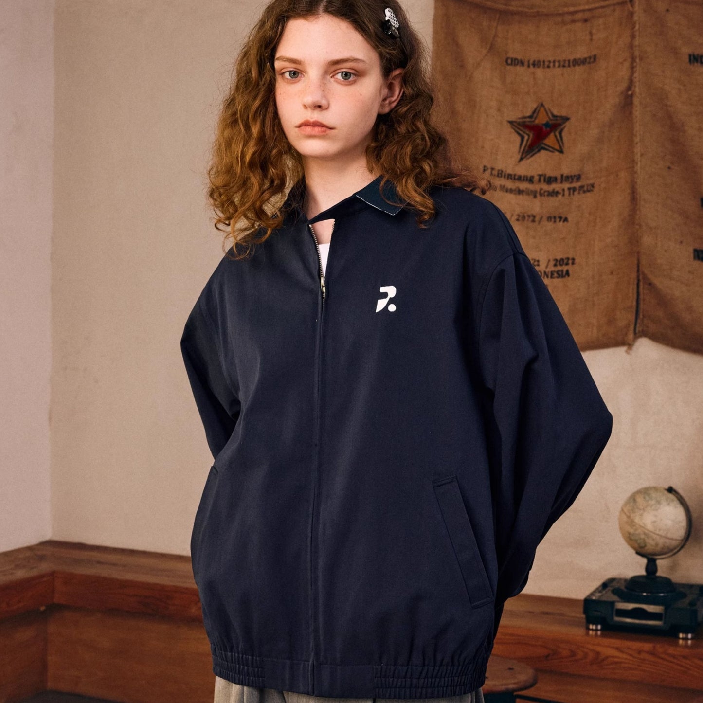 REINAREA Casual Versatile Collared Shirt Jacket Couples’ American-Style Loose Retro Zip-Up Coat【071】