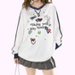REINAREA New Spring Summer V-neck Printed T-Shirt Women American Style Long Sleeve Top