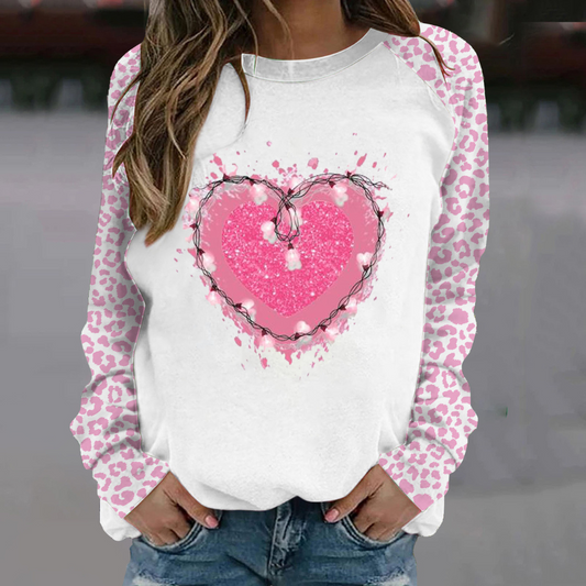 Valentines Day Long Sleeve Crewneck Sweatshirt