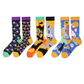 REINAREA Cartoon Pattern AB Asymmetrical Socks for Men & Women - Unique Mid-Calf Style Gift【065】