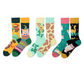 REINAREA Cartoon Pattern AB Asymmetrical Socks for Men & Women - Unique Mid-Calf Style Gift【065】