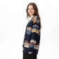 REINAREA Loose Striped Knitted Cardigan Women Casual Knit Sweater