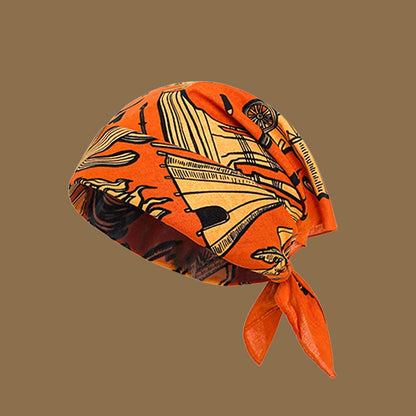 REINAREA Women’s European and American Style Head Scarf - Lightweight, Breathable Head Wrapping Silk Scarf & Triangle Scarf【057】