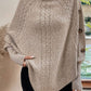 High Neck Button Up Long Sleeve Batwing Sweater