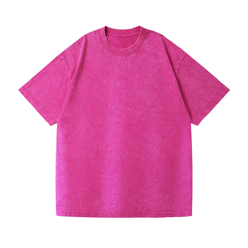 REINAREA Washed & Vintage Heavyweight 230g Cotton T-Shirt Loose Oversized Garment Washed Tee【096】