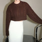REINAREA The "Cozy Cloud" Chunky Cable Knit Sweater - Cropped Retro Pullover