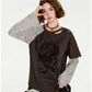 REINAREA American Retro Layered-Look Printed Long-Sleeve T-Shirt - Stylish Loose Top