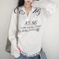 REINAREA New Spring Summer Women's Letter Print Button T-Shirt Long Sleeve Sun Protection Cover Up